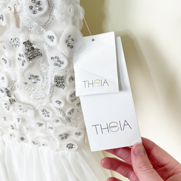 Theia Ivory Lace Wedding Dress - Picture 7 of 15